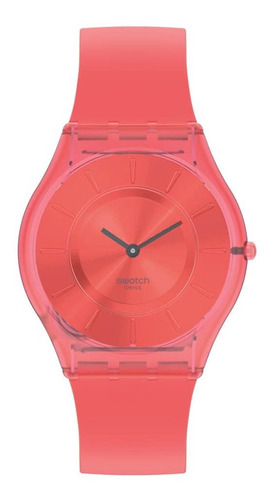 Reloj Mujer Swatch Ss08r100 Cuarzo Pulso Rojo En Silicona