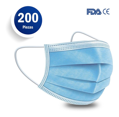 Cubrebocas Tricapa Termosellado Mascarilla Plisado 200 Pz
