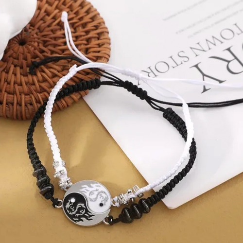 Imagen 6 de 6 de Pulsera De Pareja Yin Yang Brazalete Promesa Amor Amigas
