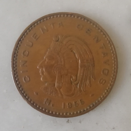 Moneda De 50 Centavos 1955 Cuauhtemoc Fecha Clave
