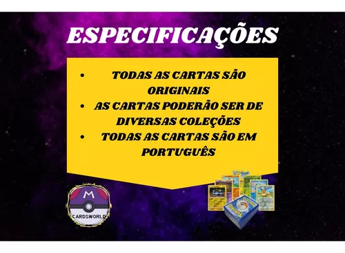 Lote Pack 100 Cartas Pokémon Aleatórios sem Nenhuma Repetida :  : Brinquedos e Jogos