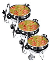 Comprar 3 Panelas Réchauds Alumínio Banho Maria Buffet Festa 5litros