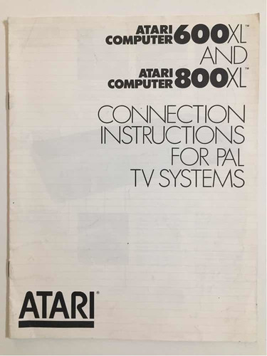 Connection Instructions For Pal Tv Systems Atari Computer