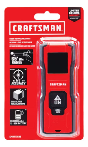 Craftsman Medidor Láser De Distancia 20m 65ft Recargable Usb