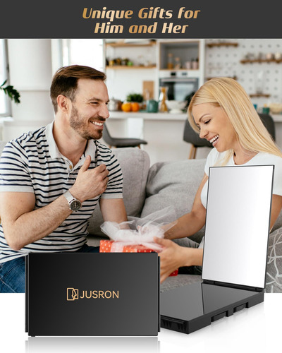 Jusron Espejo De 3 Vías Para Corte De Pelo, Espejo 360 Con G