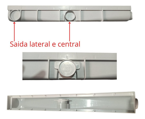 Ralo Banheiro Linear Oculto 6x50 Invisível Sifonado Piso Cor Branco