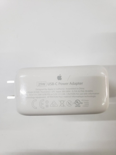 Cargador Adaptador De Corriente Usb-c De 29w A1540 Apple (Usado)