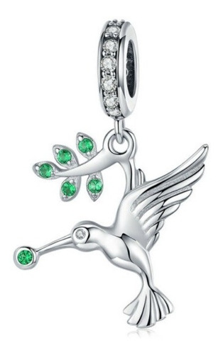 Charm Dije Mujer Pájaro Colibrí Fabricado En Plata 925 