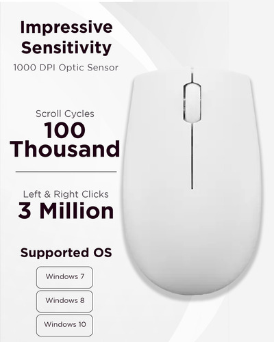 Wireless Mouse Lenovo 300 For Pc Laptop W/ Windows 2.4ghz