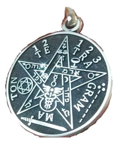 Pentagrama Grande Plata Fondo Negro. Tetragrammaton 