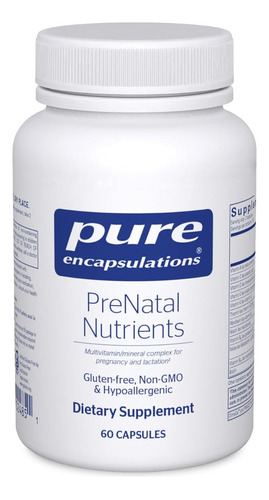 Nutrientes Prenatales Pure Encapsulations 60 Cápsulas