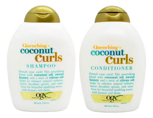 Ogx Kit Coconut Curls Shampoo + Acondicionador Pelo Rulos 3c
