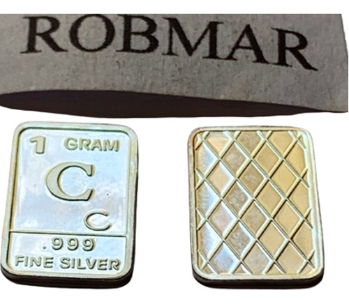 Robmar-moneda Rectangular 1 Gr. Plata Pura 0.999 Y Letra  C 