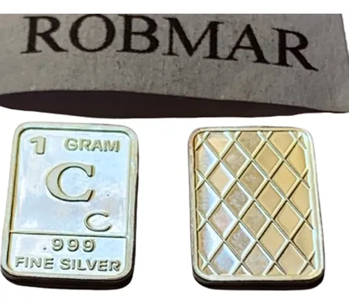 Robmar-lingote De 1 Gramo. Plata Pura 24k-0.999 Y Letra C