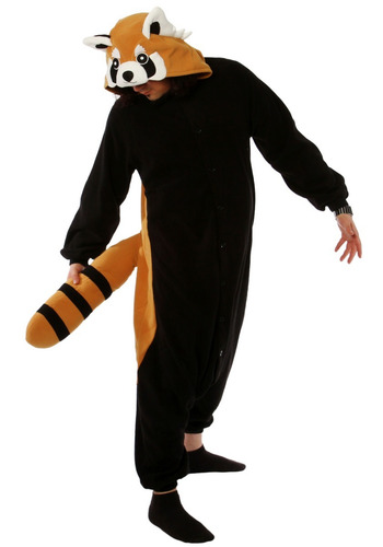 Guaxinim Tanuki Pijama Kigurumi Macacão - Pronta Entrega