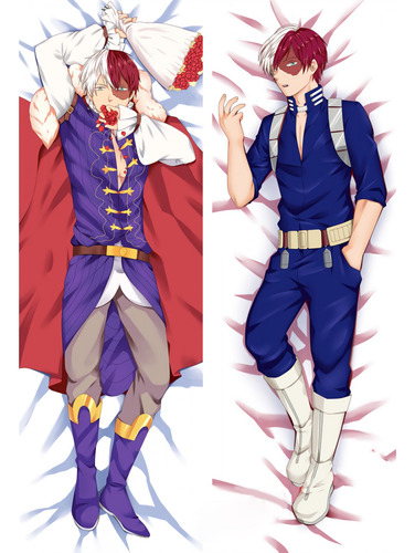 Dakimakura Bnha Todoroki 2 Lados Funda Sola 50 X 150 Blanco Todoroki3