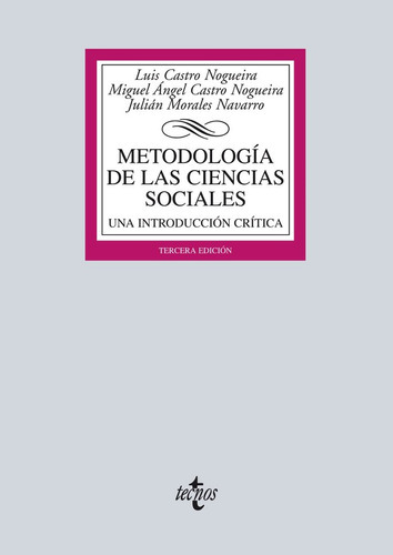 Metodologãâa De Las Ciencias Sociales, De Castro Nogueira, Luis. Editorial Tecnos, Tapa Blanda En Español