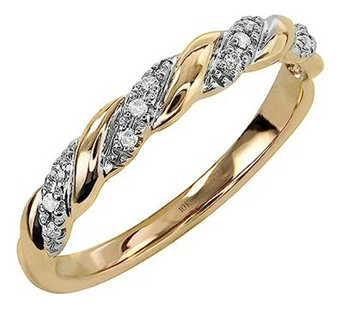 Anillo De Promesa Con Diamantes, Oro Amarillo, Rosa O Blanco