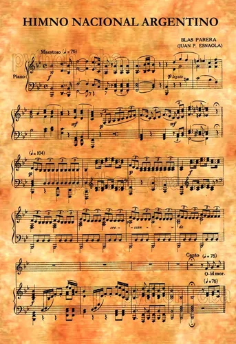 Pósters Himno Nacional Argentino - Partitura - Año 1813
