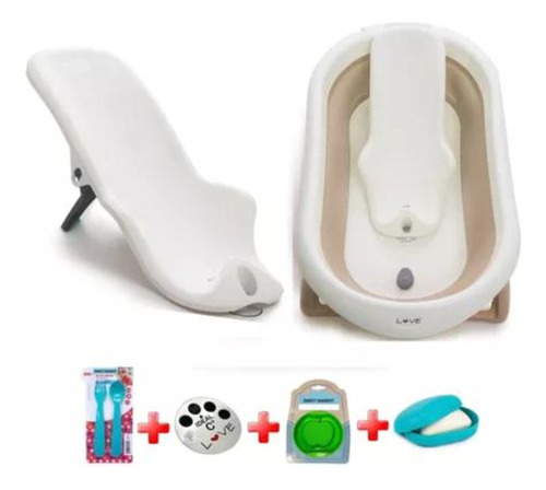 Bañera Bebe Plegable Ultra Compacta Tapón De Drenaje Love 