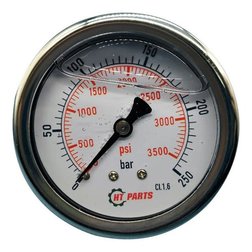 Manômetro Pressão Com Glicerina 0 A 250 Bar Saida Horizontal