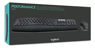 Kit de teclado y mouse inalámbrico Logitech MK850 Español Latinoamérica de color negro
