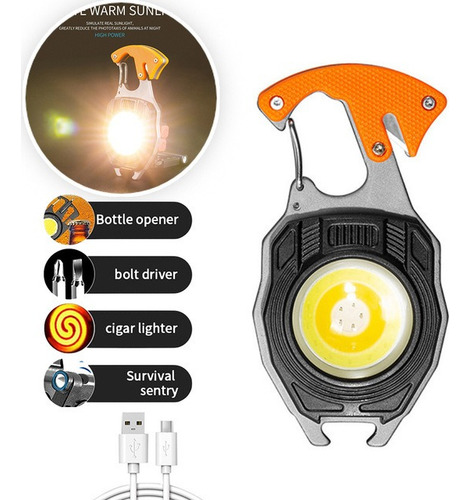 2 Linterna Led Llavero Portátil Lámpara Táctica Multifunción