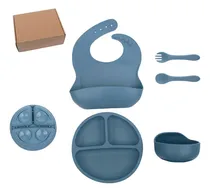 Comprar Set Alimentación Bebe Vajilla Silicona Comida Bpa Free 6pcs