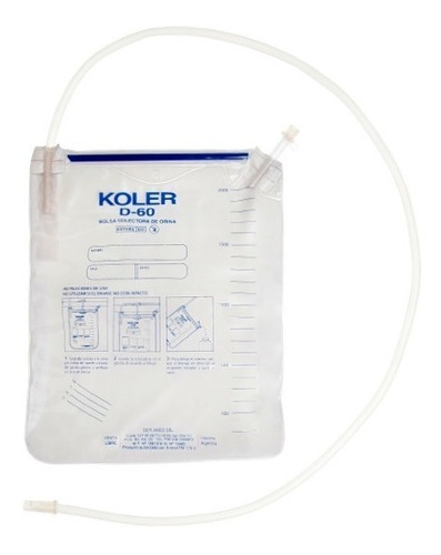 Imagen 1 de 4 de Bolsa Colectora De Orina Con Desagote Superior Koler D60 10u