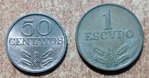 Comprar Lote De 2 Monedas Portugal 50 Centavos - 1 Escudo Año 1978