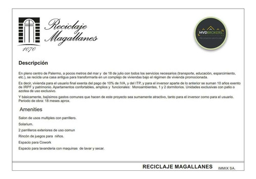 Imagen 10 de 12 de Apartamento Duplex De 2 Dormitorios A La Venta En Palermo | Reciclaje Magallanes | Estrena 2023
