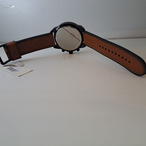 Relógio Fossil FS5714/0PN Masculino Cor da correia Marrom Cor do fundo Preto