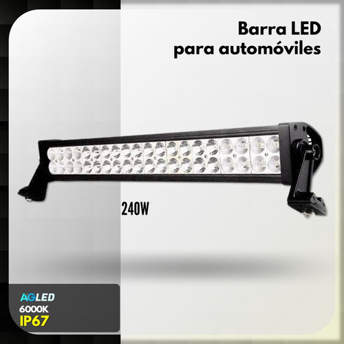 Barra Led Auto 41.5  240w Ip67 Flood Beam 106cm 12-24v