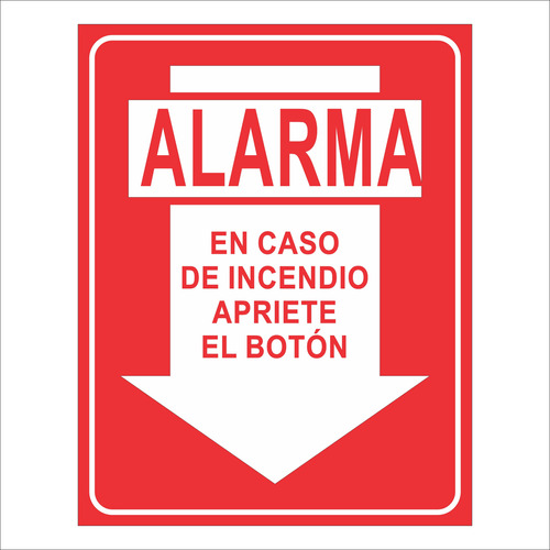 Cartel Alarma Incendio 22x28 Cm Señaletica C-02-004