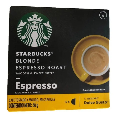 12 Capsulas Starbucks Nescafé Dolce Gusto Café Espresso Lig | Meses sin  intereses
