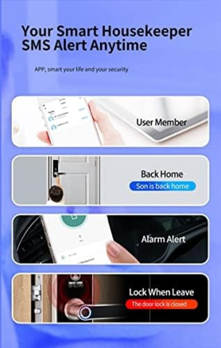 Biometric Ip65 Fingerprint Smart Home Solutions Wifi Door Lo