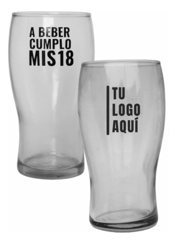 10 Vasos Pinta Cerveza Vidrio Personalizado Logo Souvenir