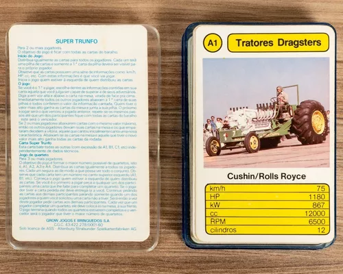Jogo de Cartões Colecionáveis Super Trunfo Tratores Dragsters Grow -  Hobbies e coleções - Novo Horizonte, Juiz de Fora 1256593580