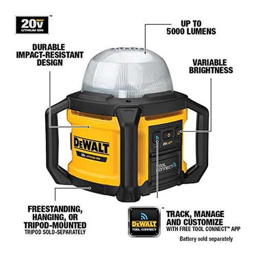 Luz De Trabajo Led Dewalt 20v Max, Solo Herramienta (dcl074)