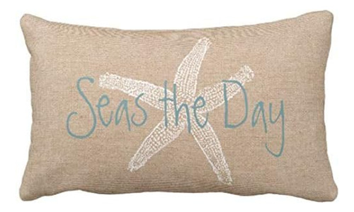 Throw Pillow Cover Seas Vintage Starfish Canvas Look De...