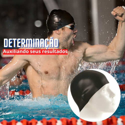 Imagem 5 de 7 de Natação Touca Silicone Hidroginástica Treino Flat Capacete A