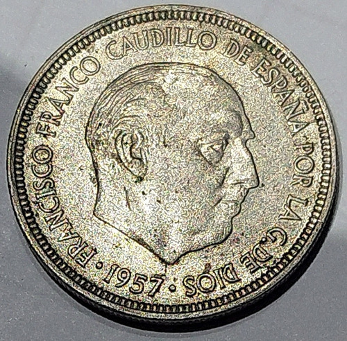 Moneda Española Generalisimo F. Franco Año 1957 - 5 Pesetas (Usado)