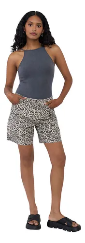 Short Mujer Animal Print Beige Corona