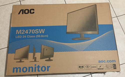 Monitor LED Aoc 24' Full Hd Hdmi Vga Widescreen M2470sw Voltagem 110v/220v (bivolt) Cor preta