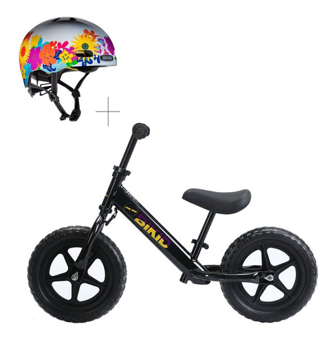 Bicicleta De Balance Bikid Negra-morado + Nutcase Niños