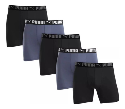 Boxer Puma Sport Luxe Para Caballero  5 Pack (negro/gris)