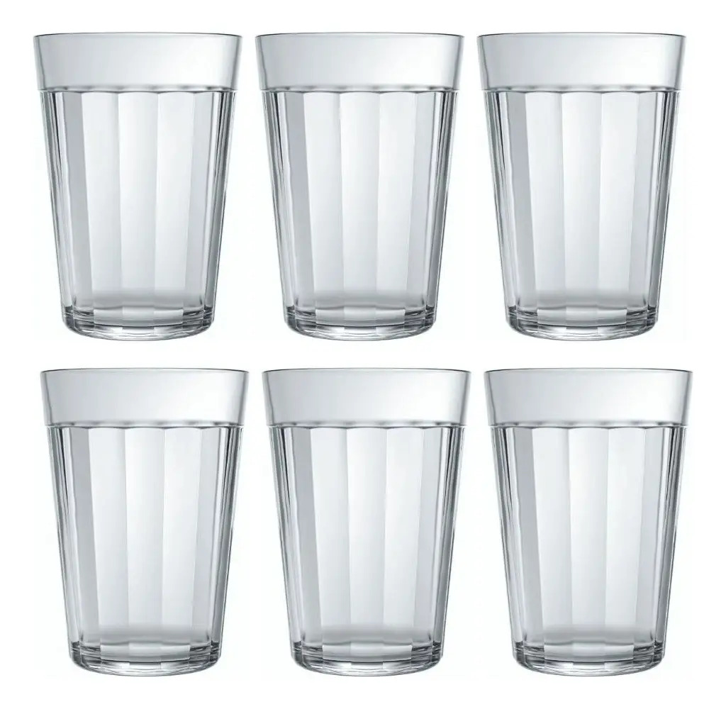 Jogo 6 Copo Americano Em Vidro Long Drink 300ml Nadir