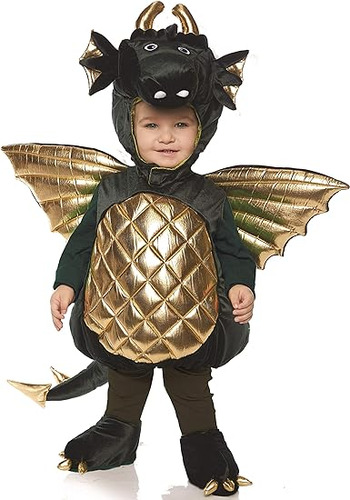 Disfraz Dragon Para Bebes Verde Dorado