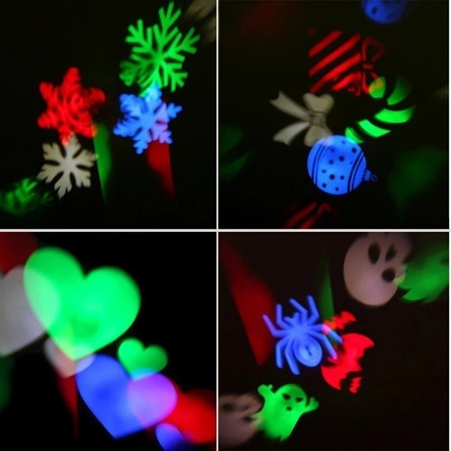 Imagen 6 de 6 de Proyector De Luces Led Colores Navidad Y Corazones, 3 Discos
