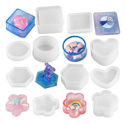 De Molde De Resina De Silicona Diy 5 Recipientes De Forma